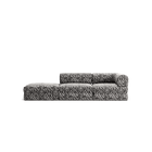 LUNA - 2 Seat with open end - Left - Chenille Jacquard Zebra Black White