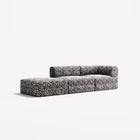 LUNA - 2 Seat with open end - Left - Chenille Jacquard Zebra Black White