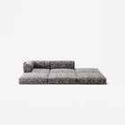 LUNA - 2 Seat with open end - Right - Chenille Jacquard Zebra Black White
