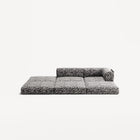 LUNA - 2 Seat with open end - Left - Chenille Jacquard Zebra Black White