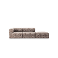 LUNA - 2 Seat with open end - Right - Chenille Jacquard Zebra Brown White