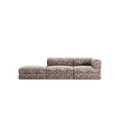 LUNA - 2 Seat with open end - Left - Chenille Jacquard Zebra Brown White