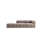 LUNA - 2 Seat with open end - Left - Chenille Jacquard Zebra Brown White