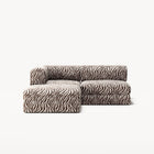 LUNA - 2 Seat with open end - Right - Chenille Jacquard Zebra Brown White