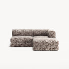 LUNA - 2 Seat with open end - Left - Chenille Jacquard Zebra Brown White