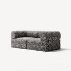 LUNA - 2 Seat - Chenille Jacquard Zebra Black White