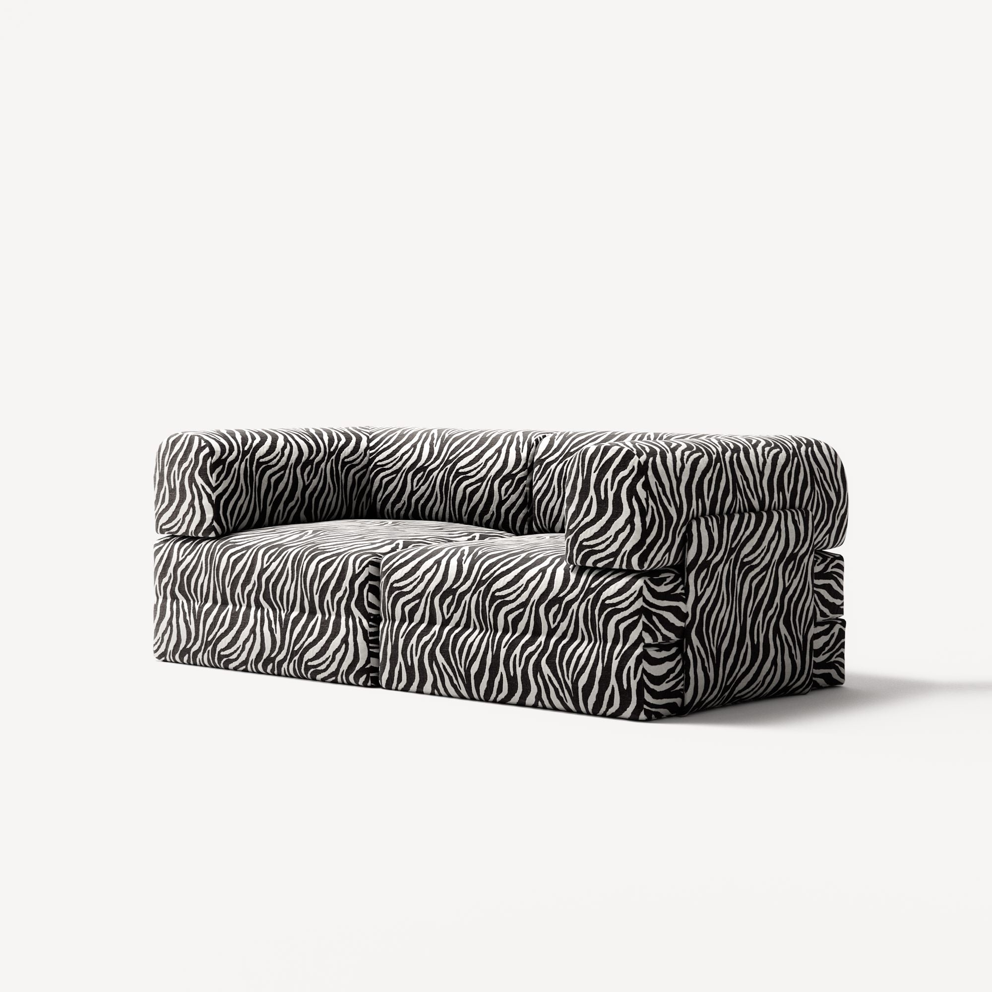 LUNA - 2 Seat - Chenille Jacquard Zebra Black White