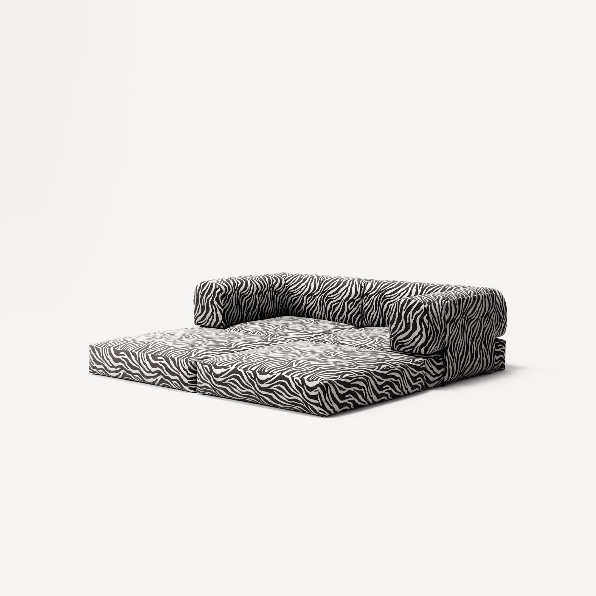 LUNA - 2 Seat - Chenille Jacquard Zebra Black White
