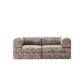 LUNA - 2 Seat - Chenille Jacquard Zebra Brown White