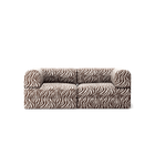 LUNA - 2 Seat - Chenille Jacquard Zebra Brown White