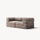 LUNA - 2 Seat - Chenille Jacquard Zebra Brown White