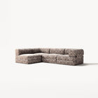 LUNA - 3 Seater Divan - Left - Chenille Jacquard Zebra Brown White