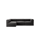LUNA - 3 Seater Divan - Left - Corduroy Charcoal