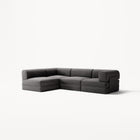 LUNA - 3 Seater Divan - Left - Corduroy Charcoal