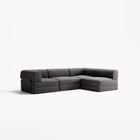LUNA - 3 Seater Divan - Right - Corduroy Charcoal