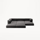 LUNA - 3 Seater Divan - Left - Corduroy Charcoal