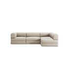 LUNA - 3 Seater Divan - Right - Corduroy Off-White