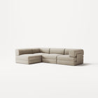 LUNA - 3 Seater Divan - Left - Corduroy Off-White