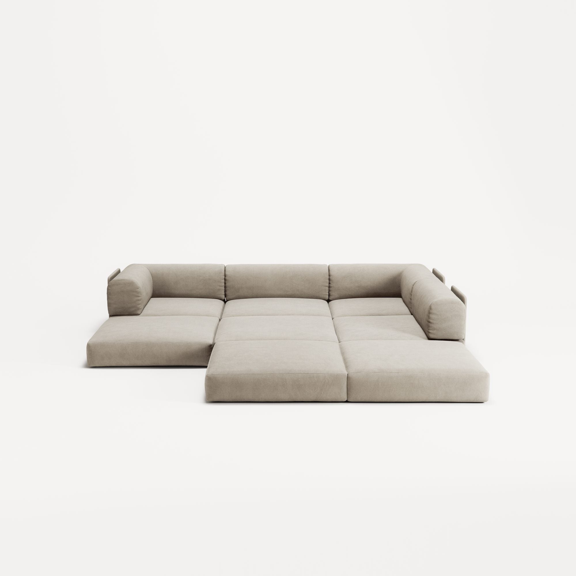 LUNA - 3 Seater Divan - Right - Corduroy Off-White