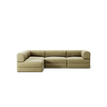 LUNA - 3 Seater Divan - Left - Corduroy Lime