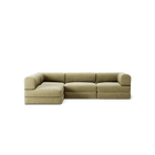 LUNA - 3 Seater Divan - Left - Corduroy Lime