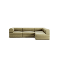 LUNA - 3 Seater Divan - Right - Corduroy Lime