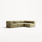 LUNA - 3 Seater Divan - Right - Corduroy Lime