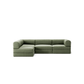 LUNA - 3 Seater Divan - Left - Corduroy Moss Green