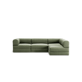 LUNA - 3 Seater Divan - Right - Corduroy Moss Green