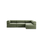 LUNA - 3 Seater Divan - Right - Corduroy Moss Green