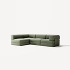 LUNA - 3 Seater Divan - Left - Corduroy Moss Green
