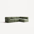 LUNA - 3 Seater Divan - Right - Corduroy Moss Green
