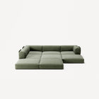 LUNA - 3 Seater Divan - Left - Corduroy Moss Green