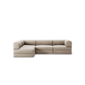 LUNA - 3 Seater Divan - Left - Corduroy Pale Beige