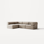 LUNA - 3 Seater Divan - Left - Corduroy Pale Beige