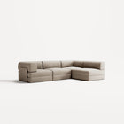 LUNA - 3 Seater Divan - Right - Corduroy Pale Beige