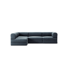 LUNA - 3 Seater Divan - Left - Corduroy Dark Blue