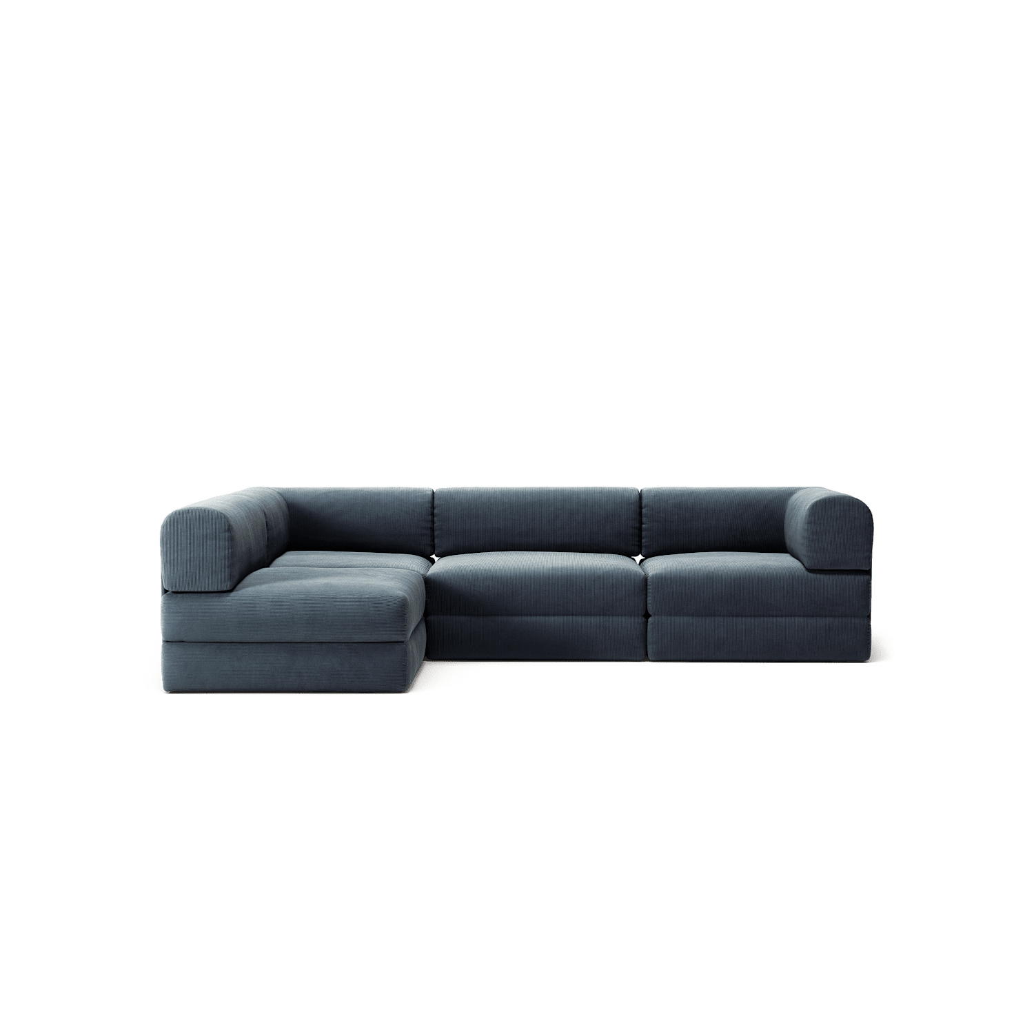 LUNA - 3 Seater Divan - Left - Corduroy Dark Blue