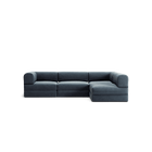 LUNA - 3 Seater Divan - Right - Corduroy Dark Blue