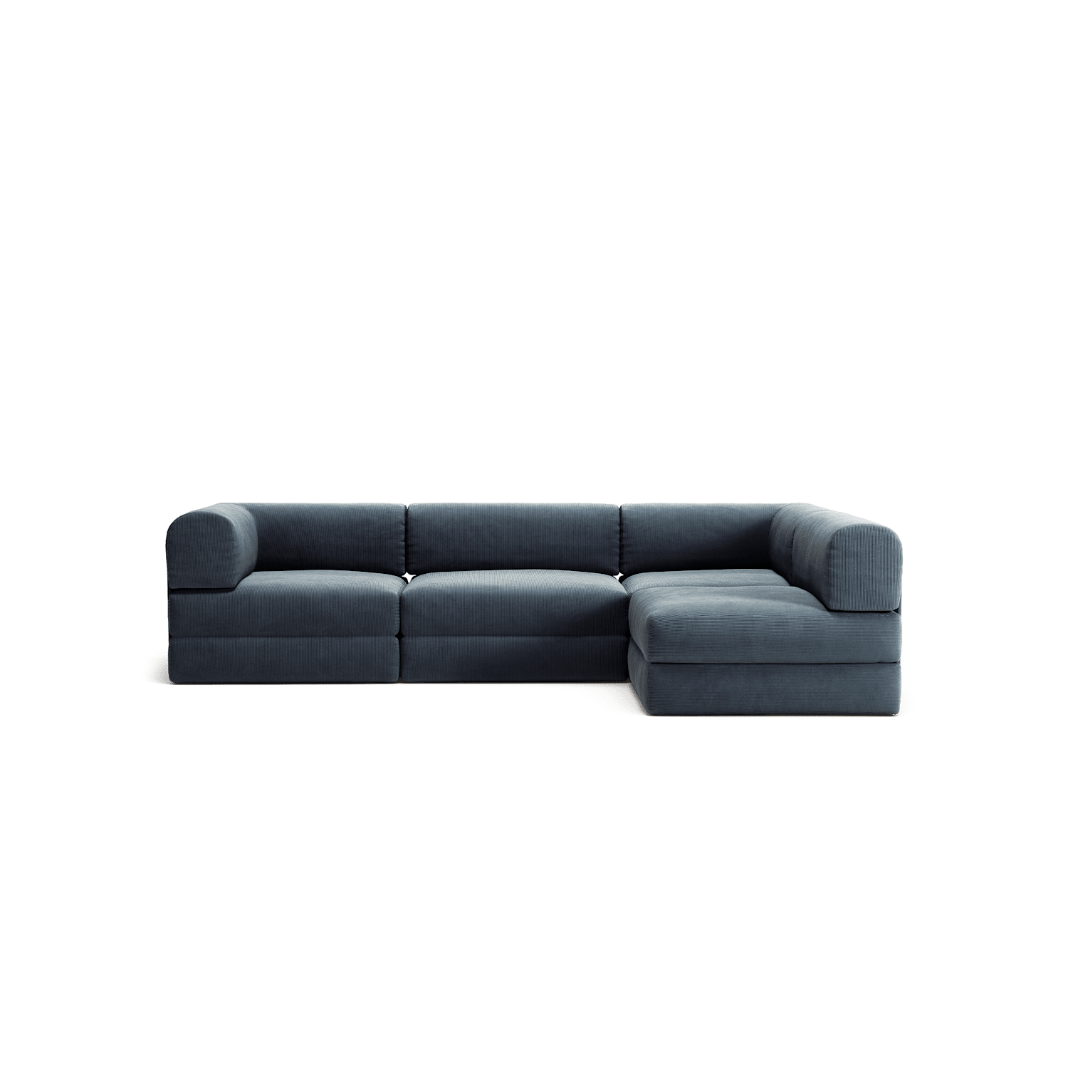 LUNA - 3 Seater Divan - Right - Corduroy Dark Blue