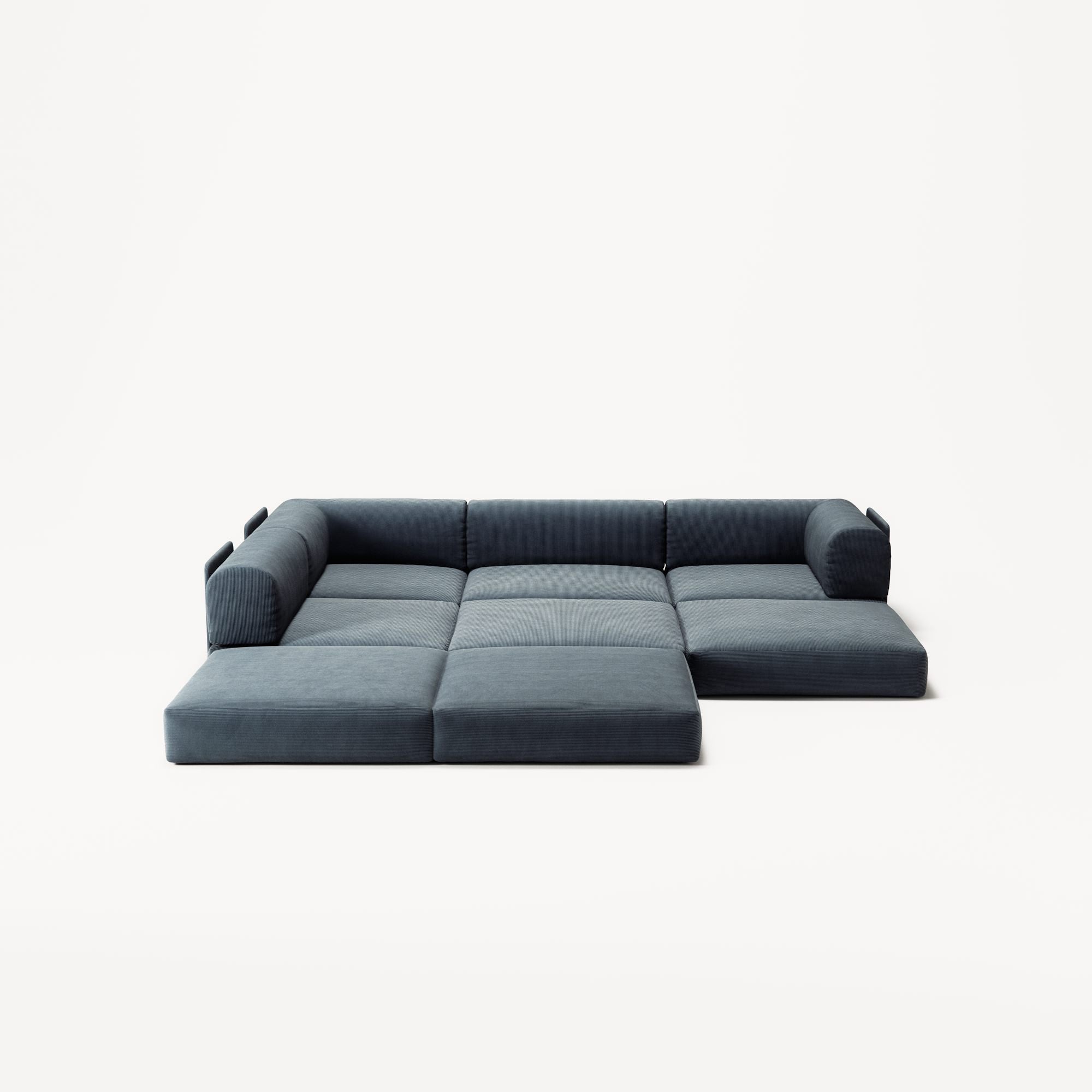 LUNA - 3 Seater Divan - Left - Corduroy Dark Blue
