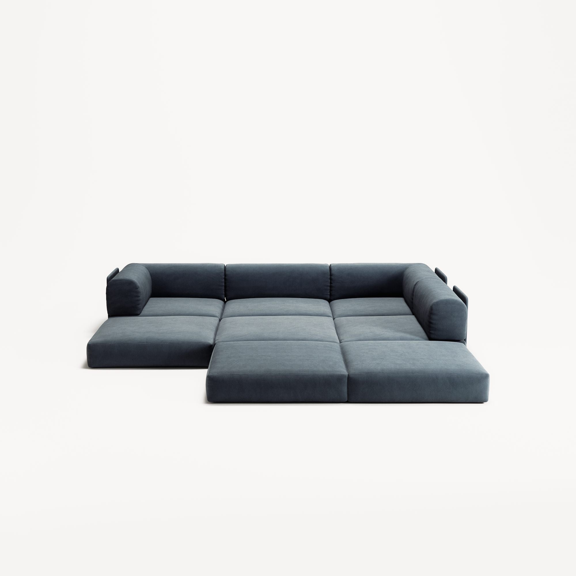 LUNA - 3 Seater Divan - Right - Corduroy Dark Blue
