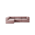 LUNA - 3 Seater Divan - Left - Corduroy Soft Pink