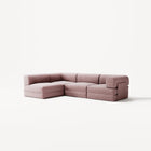 LUNA - 3 Seater Divan - Left - Corduroy Soft Pink