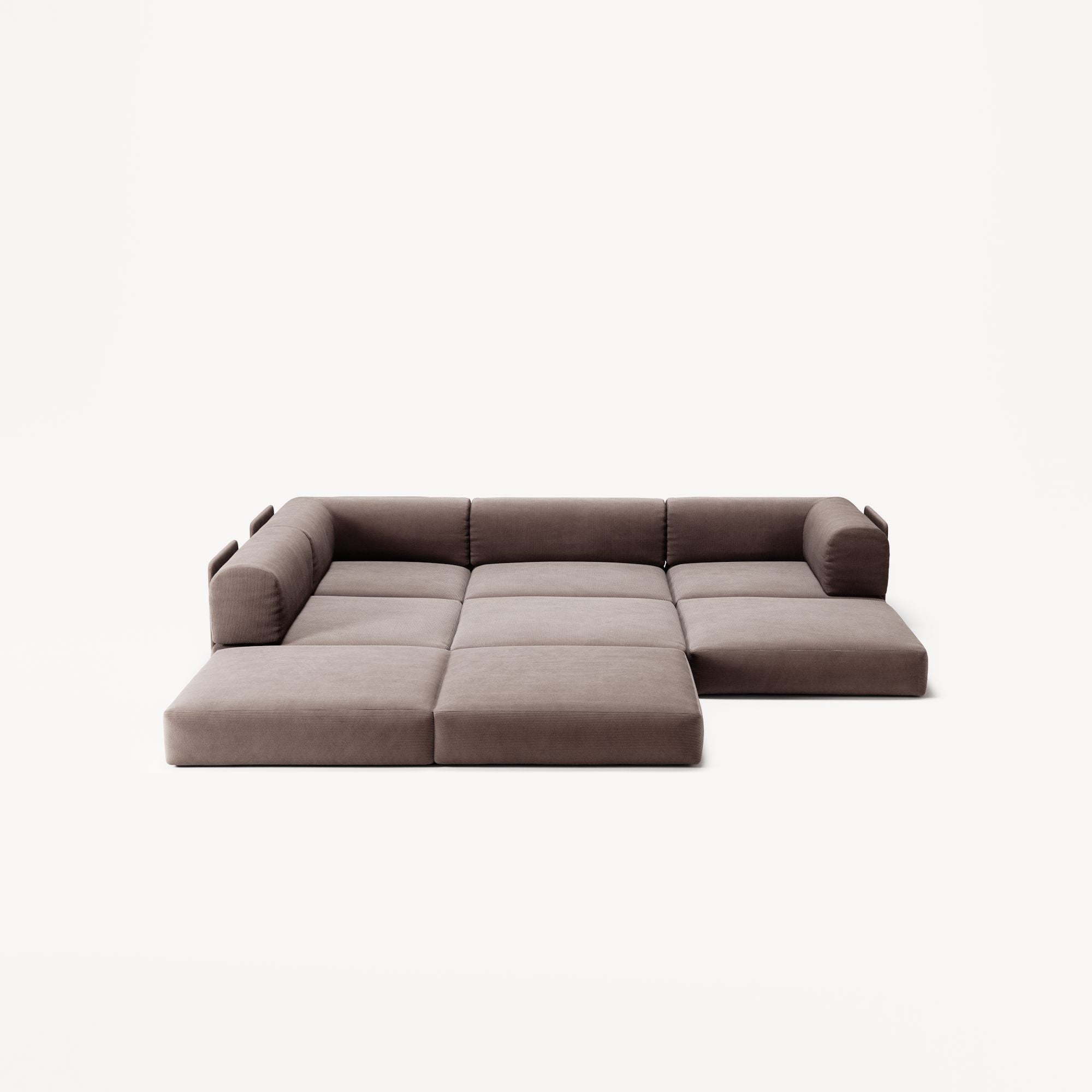 LUNA - 3 Seater Divan - Left - Corduroy Warm Brown