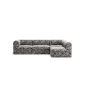 LUNA - 3 Seater Divan - Right - Chenille Jacquard Zebra Black White