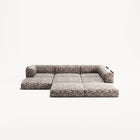 LUNA - 3 Seater Divan - Right - Chenille Jacquard Zebra Brown White