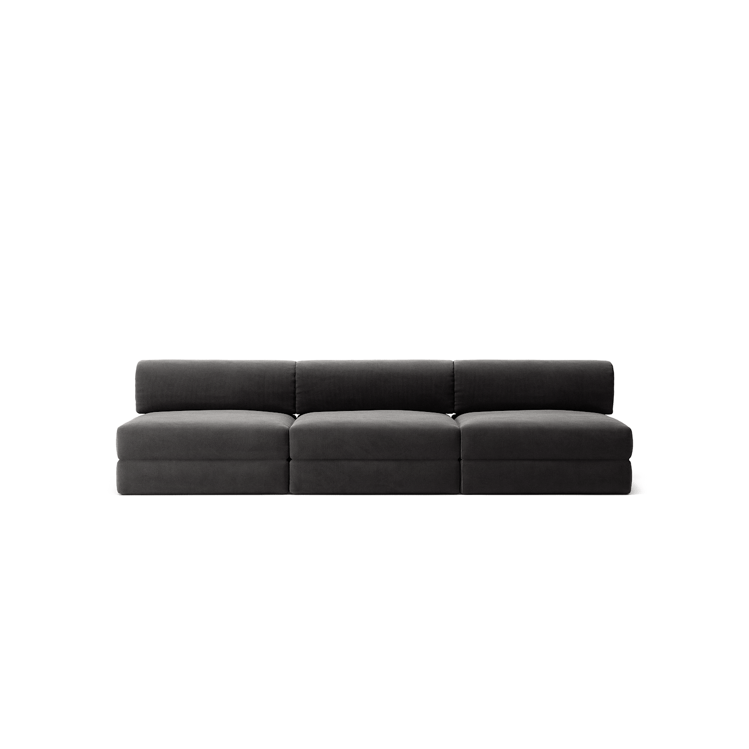 LUNA - 3 Seater Lounge - Corduroy Charcoal