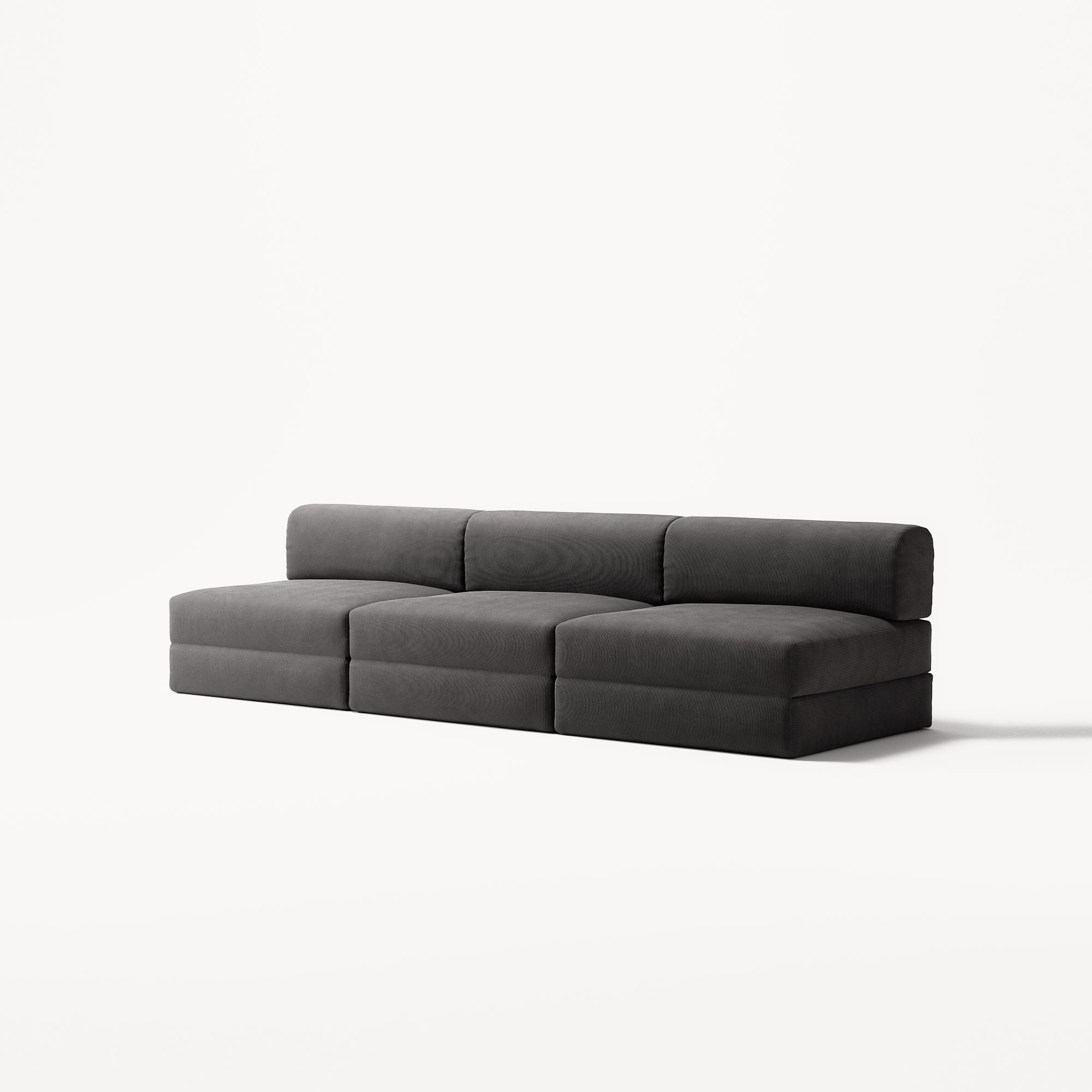 LUNA - 3 Seater Lounge - Corduroy Charcoal
