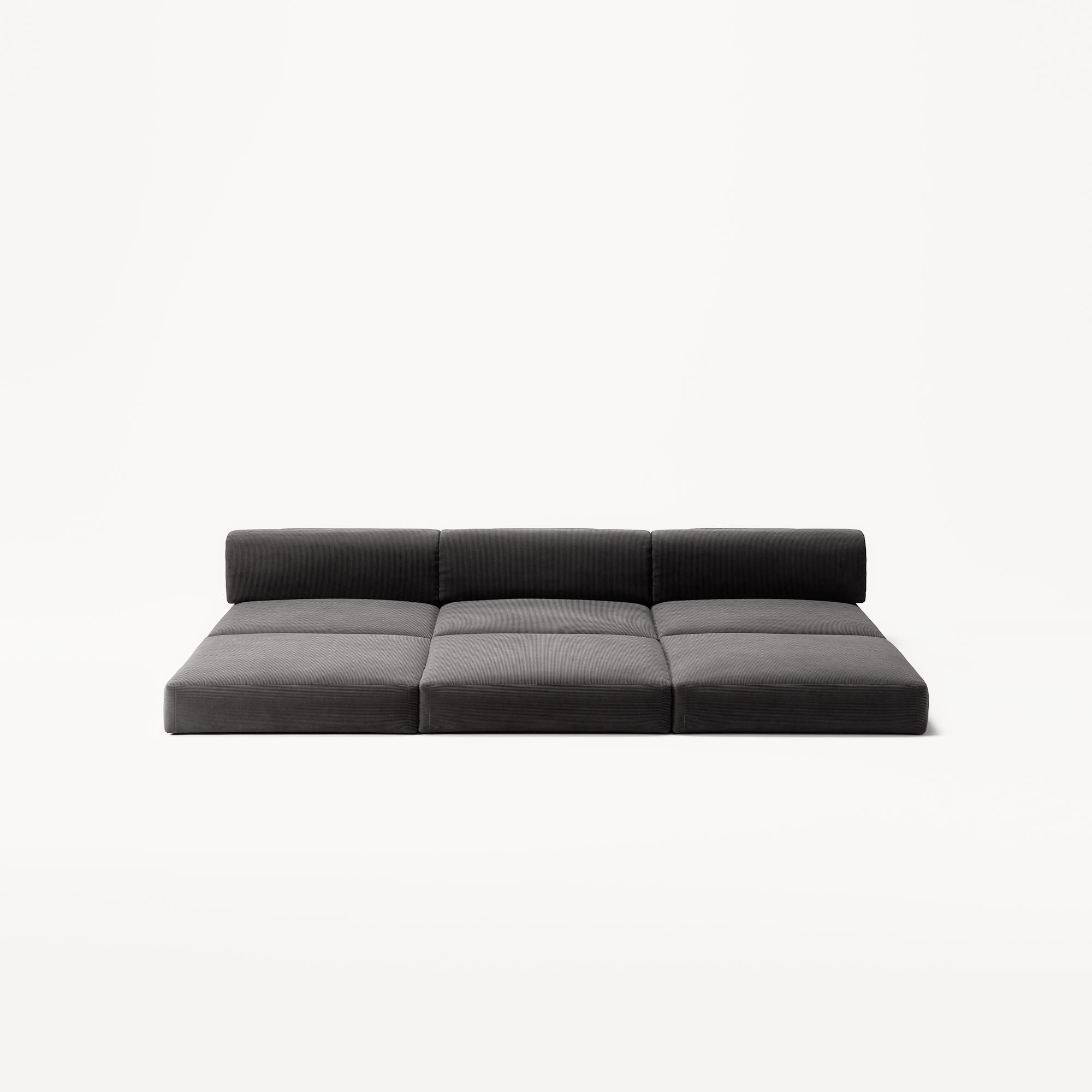 LUNA - 3 Seater Lounge - Corduroy Charcoal